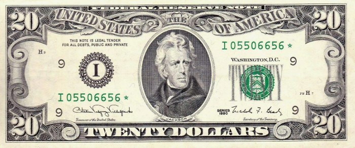 1990 $20 bill value